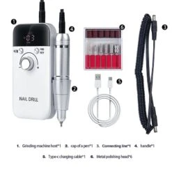 No Brand Purple Professional Electric Nail Drill Machine With 6pcs Multifunctional Drill Bits -Born Pretty Salon 60914 ZI 4