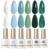 6 Colors Green Gel Polish Set S06 Amazon Rainforest 7ml