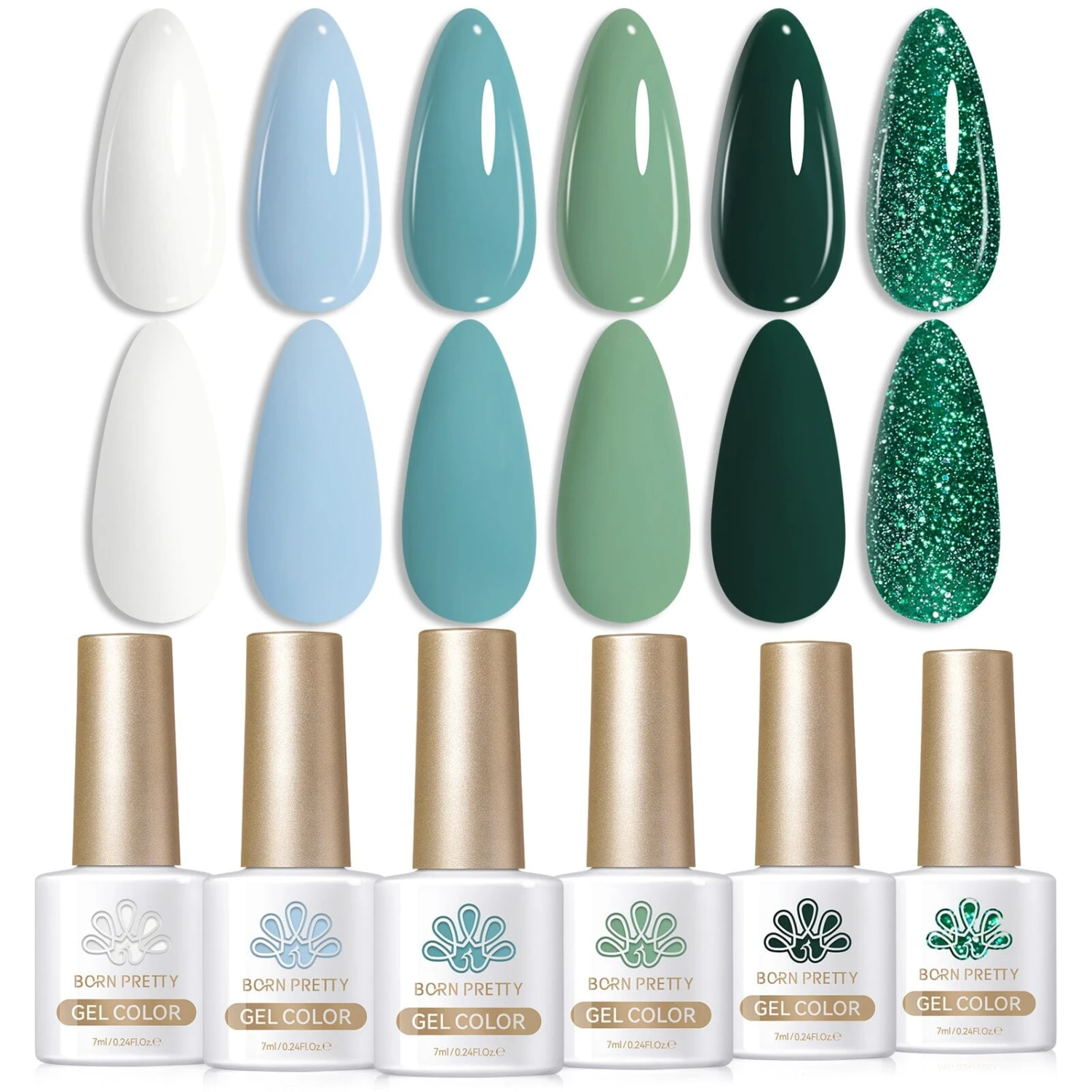 6 Colors Green Gel Polish Set S06 Amazon Rainforest 7ml 1 6 Colors Green Gel Polish Set S06 Amazon Rainforest 7ml