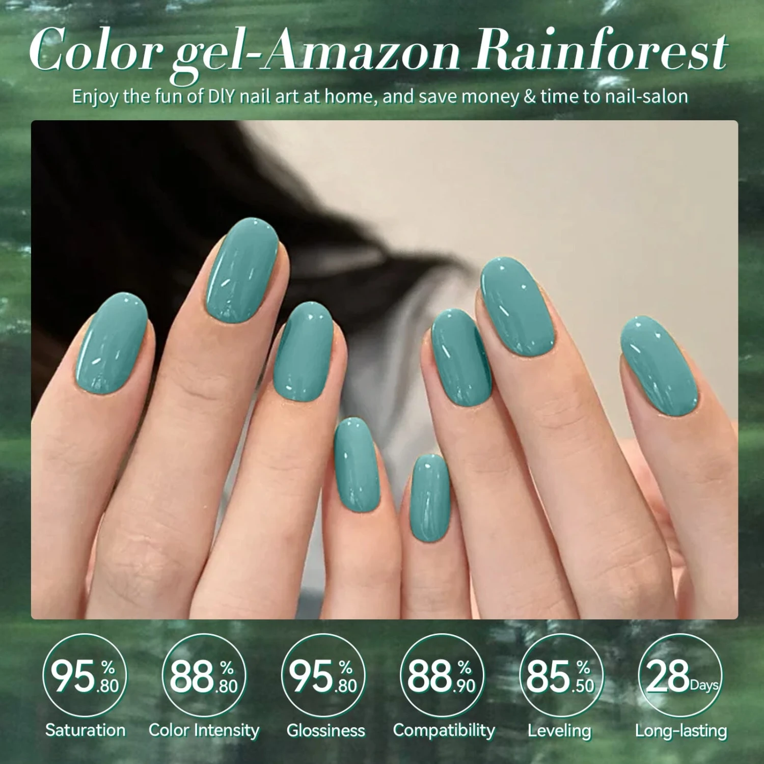 6 Colors Green Gel Polish Set S06 Amazon Rainforest 7ml 3 6 Colors Green Gel Polish Set S06 Amazon Rainforest 7ml - Image 3