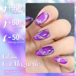 Purple Cat Magnetic Gel Polish MY43 Blackish Purple 15ml -Born Pretty Salon 60947 ZI 4