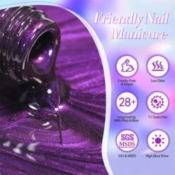 Purple Cat Magnetic Gel Polish MY43 Blackish Purple 10ml -Born Pretty Salon 60948 ZI 6
