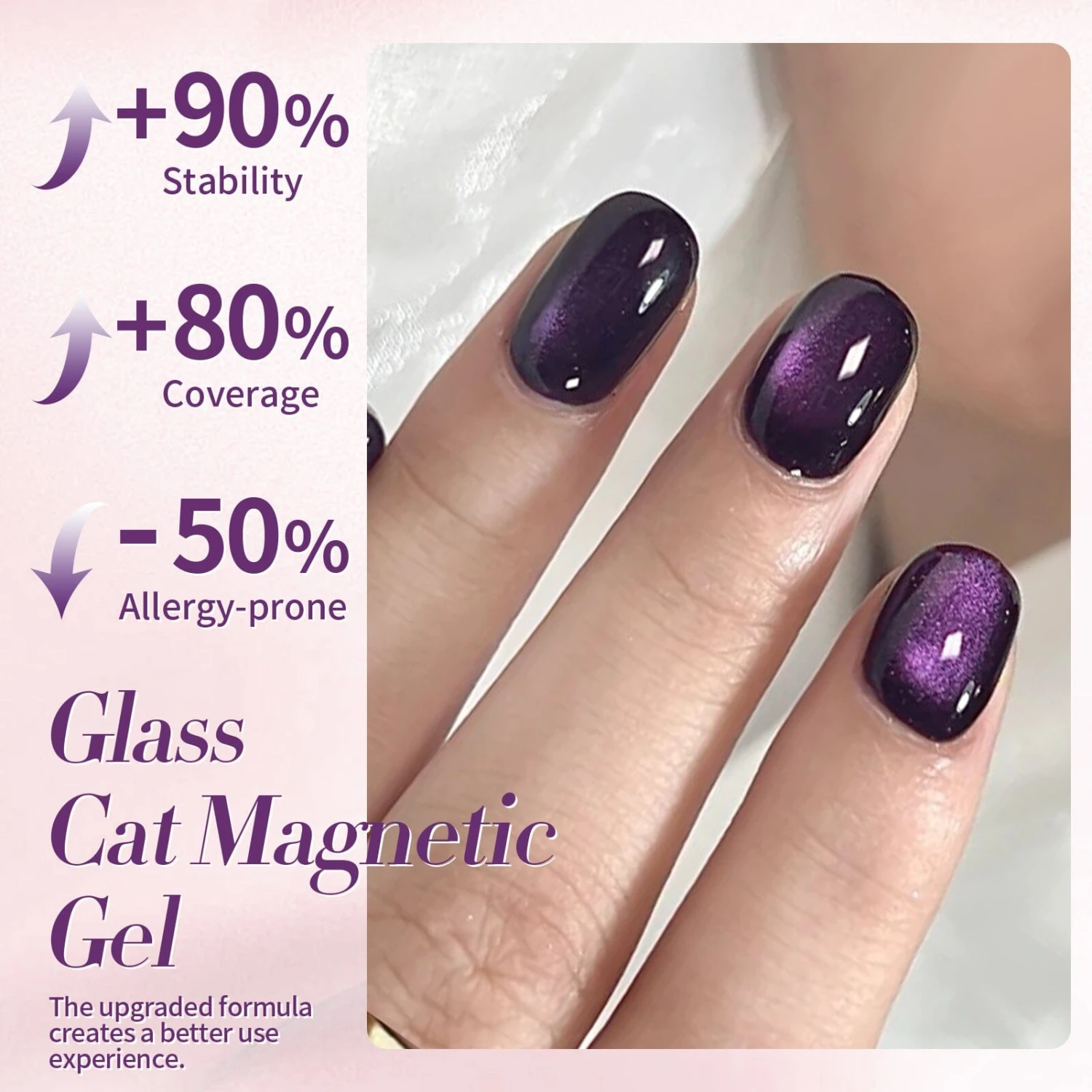 Purple Water Light Cat Magnetic Gel Polish AW04 15ml 5 Purple Water Light Cat Magnetic Gel Polish AW04 15ml - Image 5