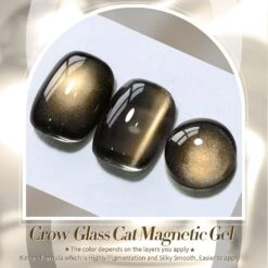 Black Gold Glass Cat Magnetic Gel Polish 15ml 15 Black Gold Glass Cat Magnetic Gel Polish 15ml -Born Pretty Salon 60974 ZI 1