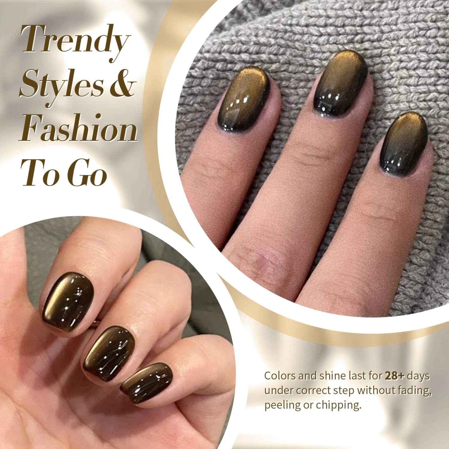 Black Gold Glass Cat Magnetic Gel Polish 15ml 5 Black Gold Glass Cat Magnetic Gel Polish 15ml - Image 5