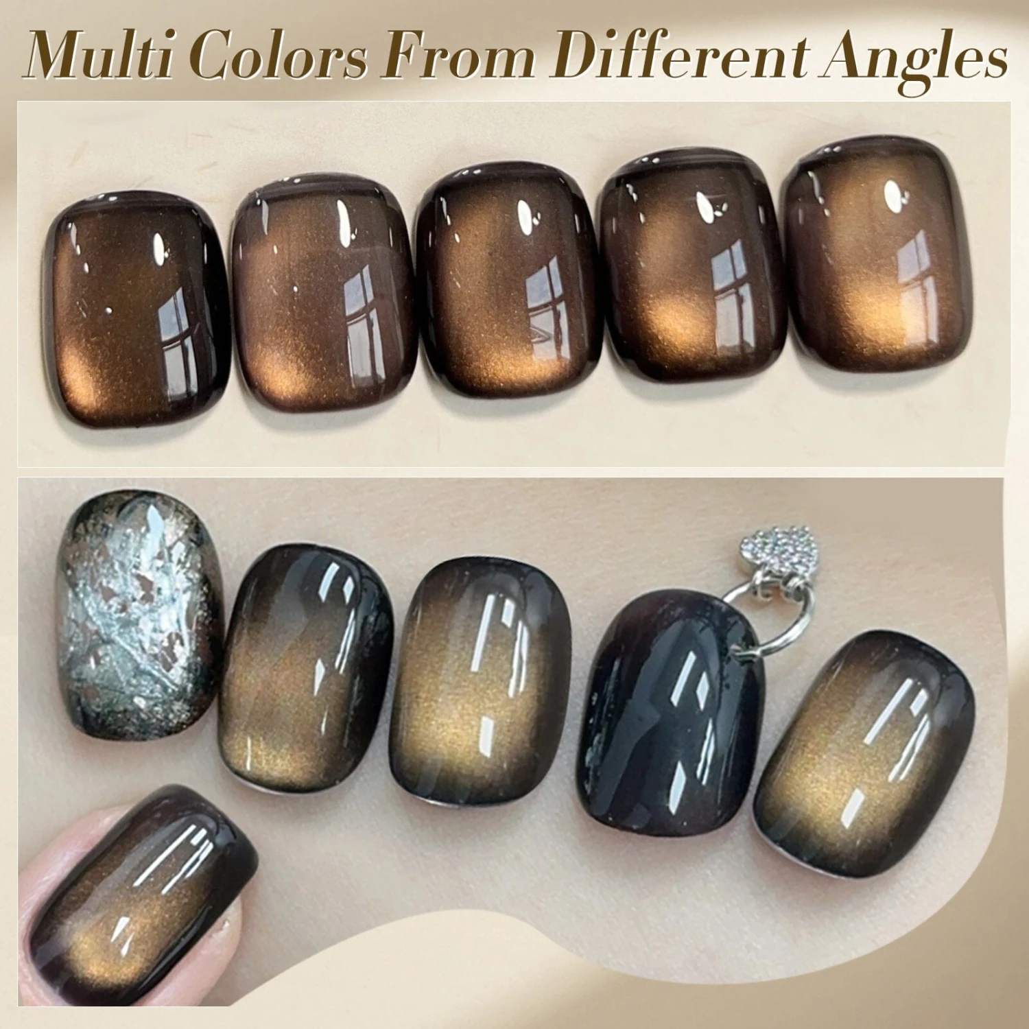 Black Gold Glass Cat Magnetic Gel Polish 15ml 9 Black Gold Glass Cat Magnetic Gel Polish 15ml - Image 9