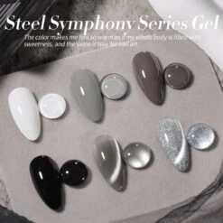 6 Colors Grey Colors Gel Polish Set S09 Steel Symphony 7ml -Born Pretty Salon 60977 ZI 6