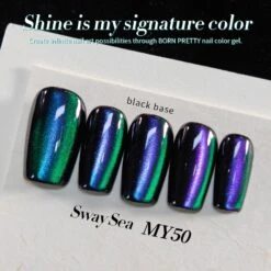 Green Chameleon Cat Magnetic Gel Polish MY50 Sway Sea 15ml -Born Pretty Salon 60992 ZI 8