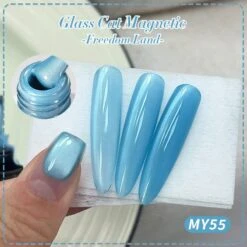 Blue Glass Cat Magnetic Gel Polish Freedom Land MY55 10ml -Born Pretty Salon 60995 4 ZHU 4