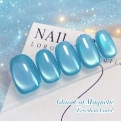 Blue Glass Cat Magnetic Gel Polish Freedom Land MY55 10ml -Born Pretty Salon 60995 4 ZHU 5