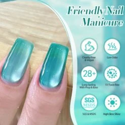 Green Glass Cat Magnetic Gel Polish Freedom Land MY56 10ml -Born Pretty Salon 60995 5 ZHU 7