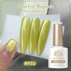 Yellow Glass Cat Magnetic Gel Polish Freedom Land MY53 10ml