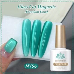 Green Glass Cat Magnetic Gel Polish Freedom Land MY56 10ml -Born Pretty Salon 60995 SXB 5