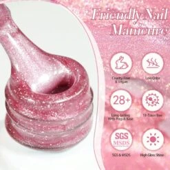 Pink Glitter Cat Magnetic Gel Polish MY60 Mambo Ice 10ml -Born Pretty Salon 60999 3 ZI 2