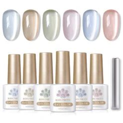 6 Colors Glass Cat Magnetic Gel Polish Set M08 Jasmine Blossoms 7ml