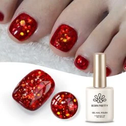 Red Sequins Glitter Gel Polish SG14 Vanity Fair 15ml