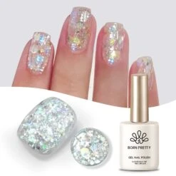 Silver Colorful Sequins Glitter Gel Polish SG05 Wish 15ml