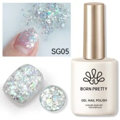 Silver Colorful Sequins Glitter Gel Polish SG05 Wish 15ml 9 Silver Colorful Sequins Glitter Gel Polish SG05 Wish 15ml -Born Pretty Salon 61004 1 ZHU 4