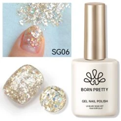 Gold Colorful Sequins Glitter Gel Polish SG06 Sparkle Fly 15ml 11 Gold Colorful Sequins Glitter Gel Polish SG06 Sparkle Fly 15ml -Born Pretty Salon 61004 2 ZHU 6