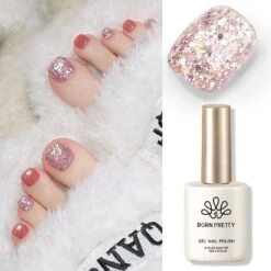 Pink Colorful Sequins Glitter Gel Polish SG07 Pink Crystal 15ml -Born Pretty Salon 61004 3 ZHU 4