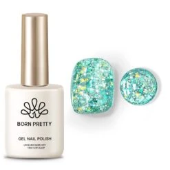 Green Colorful Sequins Glitter Gel Polish SG09 Spray Wave 15ml -Born Pretty Salon 61004 5 ZHU 6