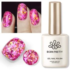 Pink Colorful Sequins Glitter Gel Polish SG10 Celebration 15ml -Born Pretty Salon 61004 6 ZHU 3
