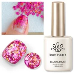 Pink Colorful Sequins Glitter Gel Polish SG10 Celebration 15ml -Born Pretty Salon 61004 6 ZHU 4