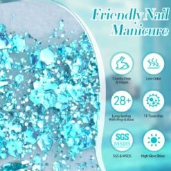 Blue Glitter Sequins Gel Polish SG15 Sea Salt 10ml -Born Pretty Salon 61005 4 ZHUA 6