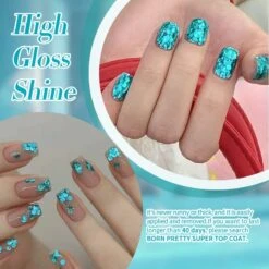 Blue Glitter Sequins Gel Polish SG15 Sea Salt 10ml -Born Pretty Salon 61005 4 ZHUA 7