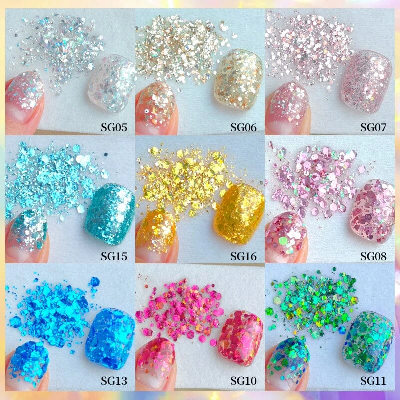 Glitter Sequins Gel Polish SG05-SG16 10ml 4 Glitter Sequins Gel Polish SG05-SG16 10ml - Image 4