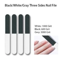 No Brand Black White Grey 3-sided Nail File Buffer 11 No Brand Black White Grey 3-sided Nail File Buffer -Born Pretty Salon 61016 ZHU 1