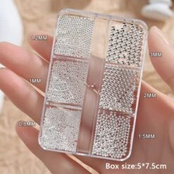 No Brand 6 Grids Round Stainless Steel Beads Nail Decoration -Born Pretty Salon 61036 SXA 3