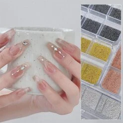 No Brand 6 Grids Round Stainless Steel Beads Nail Decoration -Born Pretty Salon 61036 ZHU 6