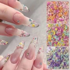 No Brand DIY Small Dried Flowers Nail Decoration