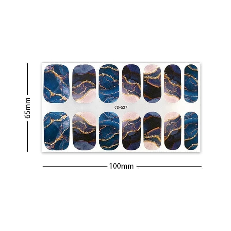 No Brand 14 Tips Purple Marble Pattern Glitter Full Cover Nail Stickers CS-494 2 No Brand 14 Tips Purple Marble Pattern Glitter Full Cover Nail Stickers CS-494 - Image 2