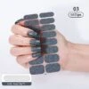 No Brand 16 Tips Grey Glitter Full Cover Nail Stickers ZE-0699
