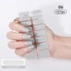 No Brand 16 Tips Silver Glitter Full Cover Nail Stickers ZE-0706