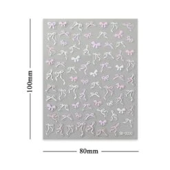 No Brand Pink White Bowknot 5D Nail Stickers 5D-0330 -Born Pretty Salon 61047 3 ZHU 5