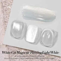 White Cat Magnetic Gel Polish MY77 Flowing Light White 15ml -Born Pretty Salon 61065 ZI 1