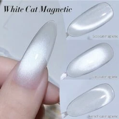 White Cat Magnetic Gel Polish MY77 Flowing Light White 15ml -Born Pretty Salon 61065 ZI 4