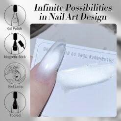 White Cat Magnetic Gel Polish MY77 Flowing Light White 15ml -Born Pretty Salon 61065 ZI 6