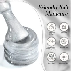 White Cat Magnetic Gel Polish MY77 Flowing Light White 15ml -Born Pretty Salon 61065 ZI 7
