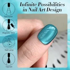 Blue Glass Cat Magnetic Gel Polish MY72 Blue Lover 15ml -Born Pretty Salon 61066 ZI 6