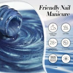 [US ONLY] Blue Glass Cat Magnetic Gel Polish MY75 Blue Lover 15ml -Born Pretty Salon 61067 ZI 7 1