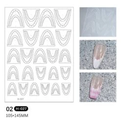 No Brand Clear Lace French 3D Nail Stickers H-027