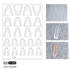 No Brand Clear French 3D Nail Stickers H-028