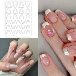 No Brand Clear Lace French 3D Nail Stickers H-026 -Born Pretty Salon 61083 ZHU 2 3