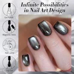 Black Cat Magnetic Gel Polish MY248 Black Pearl 15ml -Born Pretty Salon 61091 ZI 6