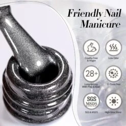 Black Cat Magnetic Gel Polish MY248 Black Pearl 15ml -Born Pretty Salon 61091 ZI 7