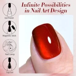 Red Glass Cat Magnetic Gel Polish MY249 Artisan 15ml -Born Pretty Salon 61092 ZI 6